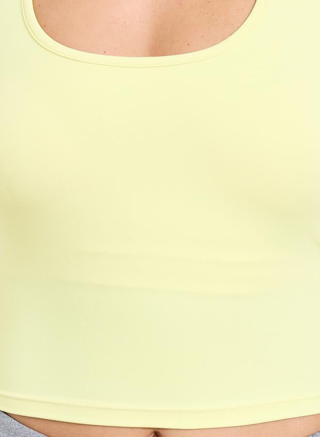 Take Two Yellow Halter Neck Sports Crop Top - Image 3
