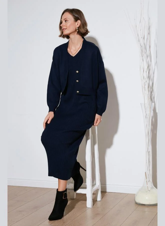 Lela Lela V-Neck Buttoned Knit Crop Cardigan Women's Cardigan 4616170