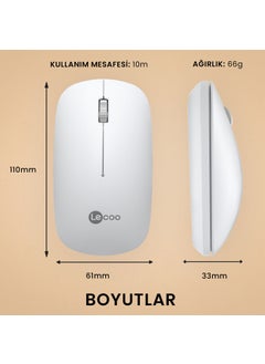 lecoo WS214 1200 DPI 4 Button Wireless Mouse White  - Image 5