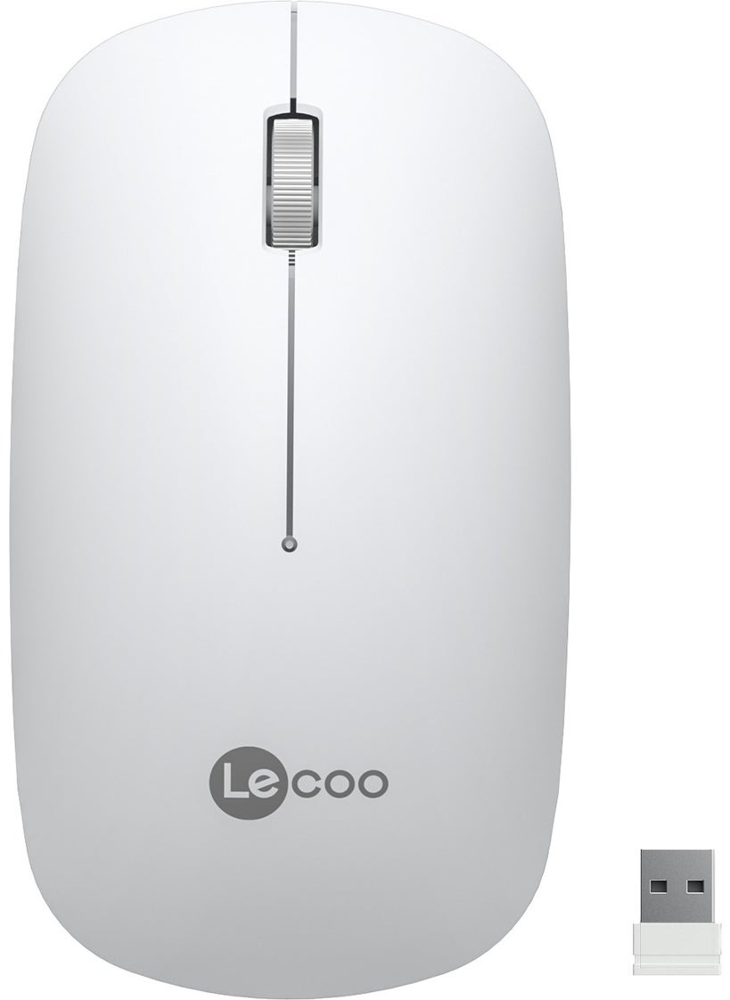 lecoo - WS214 1200 DPI 4 Button Wireless Mouse White - Image 1