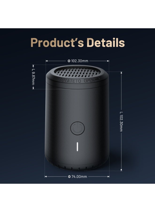 BlueFire Modern Charcoal Black Electric Bakhoor Burner | OUD Bukhoor Incense Diffuser for Home, Car & Hotel | Long-Lasting Aroma with Type-C Rechargeable Fan & Rapid Heating 450-620°C | Portable Luxury Scent Experience - Image 3