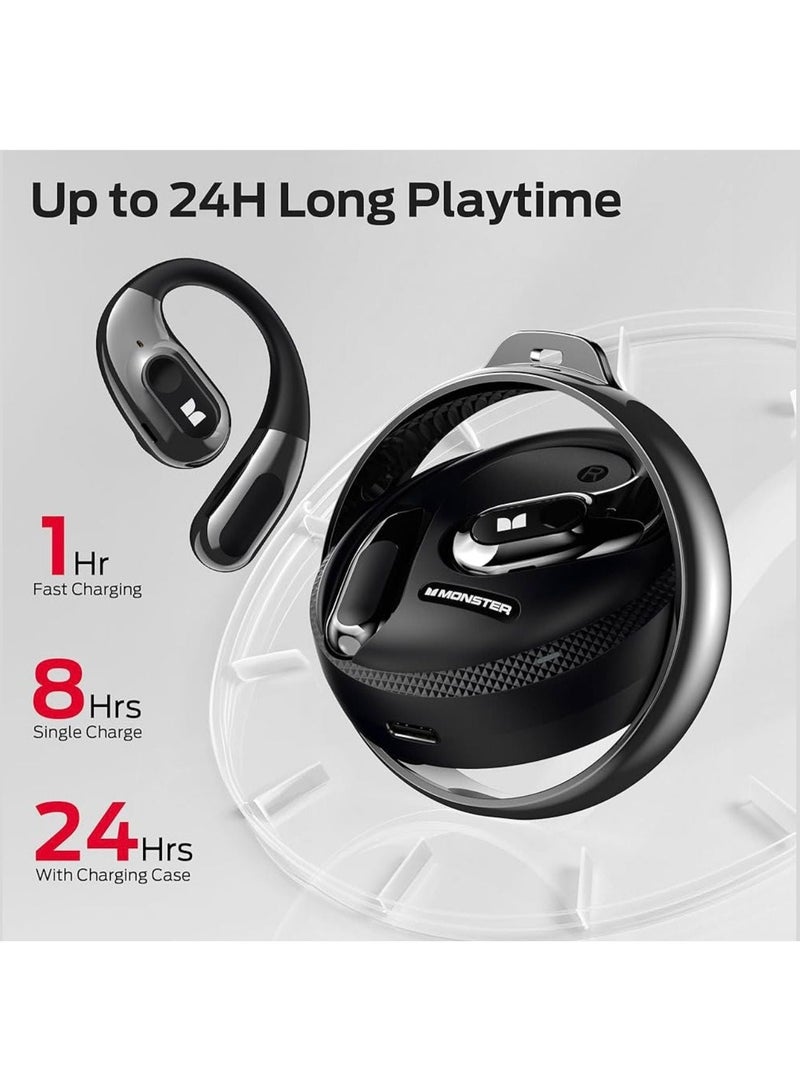 Monster Open Ear AC330 Air Conduction Bluetooth Headphones Wireless Earbuds with HD Sound, Built-in Mic & Long Battery Life - Image 4