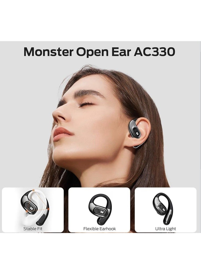 Monster Open Ear AC330 Air Conduction Bluetooth Headphones Wireless Earbuds with HD Sound, Built-in Mic & Long Battery Life - Image 3