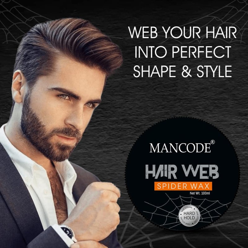 MAN CODE Mancode Spider Hair Web Wax for Men  100ML  Extra LongLasting Powerful 24Hour Strong Hold  Enhances Hair Volume  Texture  NonSticky Glossy  Stylish Look  - Image 5
