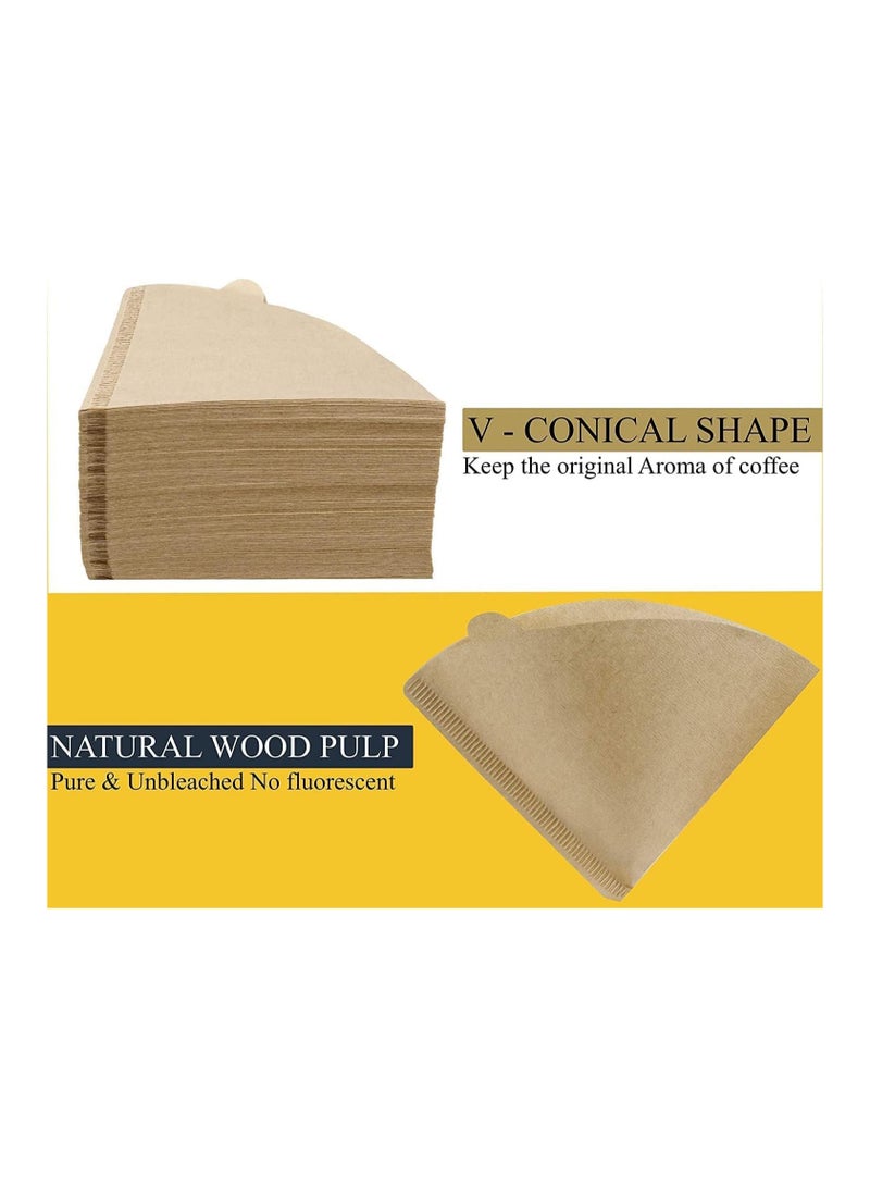 ميبرو مجموعة تقطير ادوات آلة القهوة المختصة V60 تحتوي على 5 قطع صب فوق القهوة بالتنقيط والتقطير - Image 5