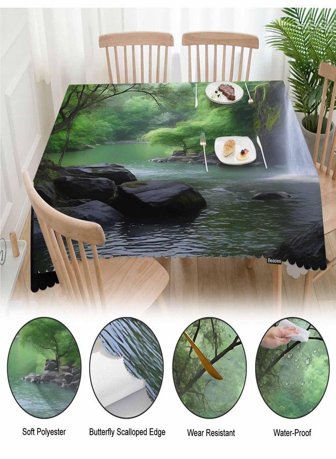 Beabes Waterfall Dinner Tablecloth Table Cover, Tropical Forest Waterfall Cave 52x70 Inch Table Cloth Dust-Proof Table Cover Protector for Home Restaurant Picnic Camping BBQ - Image 4
