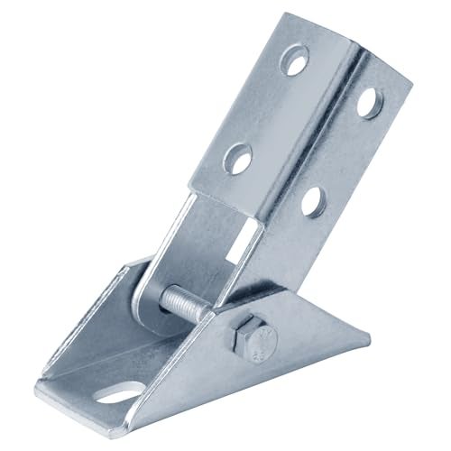 heneng 2 Pcs Adjustable Brace Fitting for 1-5/8" Strut Channel, Strut Hinged Base Bracket, 3/16" Thick - Image 1