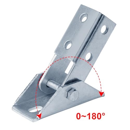 heneng 2 Pcs Adjustable Brace Fitting for 1-5/8" Strut Channel, Strut Hinged Base Bracket, 3/16" Thick - Image 3