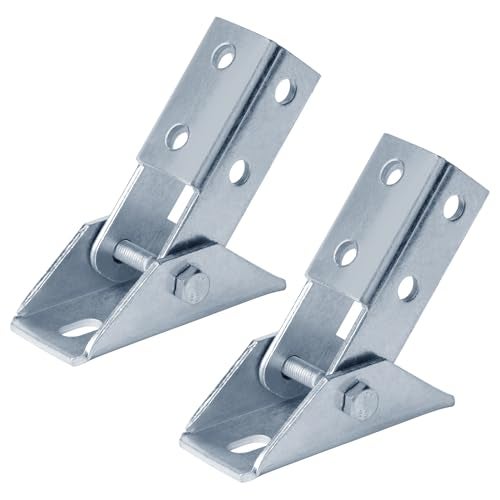 heneng 2 Pcs Adjustable Brace Fitting for 1-5/8" Strut Channel, Strut Hinged Base Bracket, 3/16" Thick - Image 4