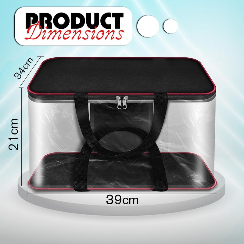 SNDIA 2 Pack Nylon 33 L PVC Transparent Clothes storage BagsSaree Covers with Zip for Storage Specially Design for Woman DressesSareesLehngas for Wardrobe OrganizerRedBlack 39x34x21cm - Image 2