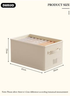 DUNISO 2 Pieces Foldable Closet Storage Organizer, Washable Closet Storage Boxes with Carrying Handles, Stackable Wardrobe Clothes Organizer, Closet Storage Basket, Cube Storage Bin for Clothes Wardrobe Home Bedroom Office  - Image 4