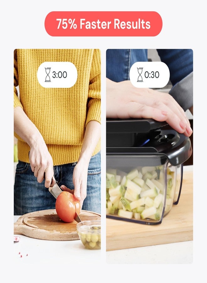 Fullstar Vegetable Chopper & Mandoline Slicer - Veggie Onion Salad Food Cutter Dicer - Julienne & Wavy Slicer - Grater Zester - Kitchen Tools Gadgets - Home Essentials (8-in-1 PRO Black) - Image 3