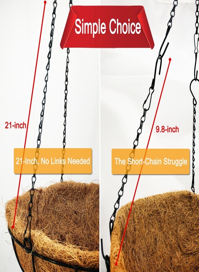 مجموعة سلاسل تعليق سوداء من HEDGBOBO، 10 قطع، بطول 21 بوصة، مزودة بخطافات، مناسبة لأضواء النمو، ومغذيات الطيور، وحاملات النباتات الداخلية، وأصص النباتات المعلقة، وأجراس الرياح، والمصابيح المعلقة، وأكاليل عيد الميلاد. - Image 3