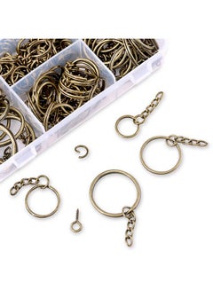 Swpeet 300Pcs Key Chain Rings Kit 100Pcs Keychain Rings with Chain and  100Pcs Jump Ring with 100Pcs Screw Eye Pins Bulk for Jewelry Findings  Making - 3/5 Inch 4/5 Inch 1 Inch 6/5 Inch (Sliver)