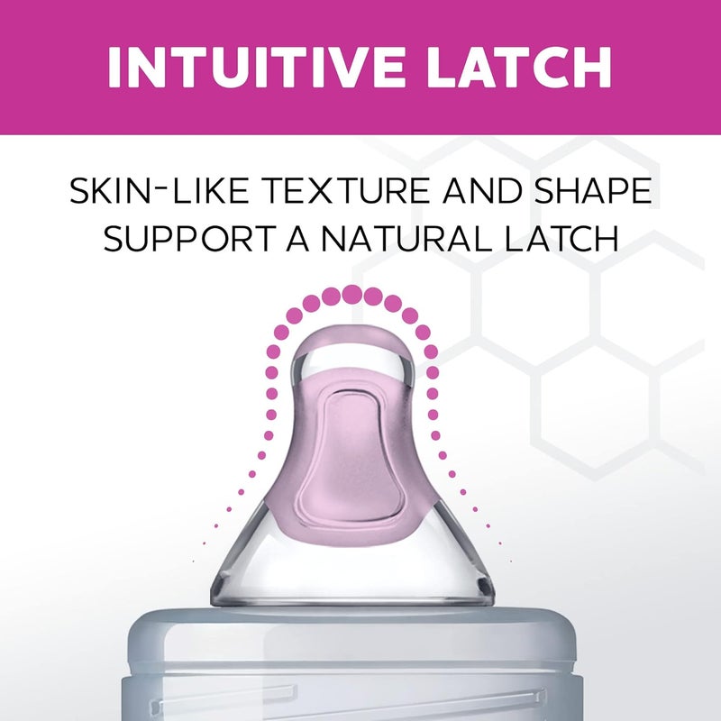 Chicco حلمة زجاجة الأطفال شيكو ديو 100 سيليكون إنتوي لاتش مع صمام مضاد للمغص بملمس يشبه الجلد وتدفق يشبه الثدي المرحلة 2 تدفق متوسط 2 حزمة 3 أشهر - Image 3