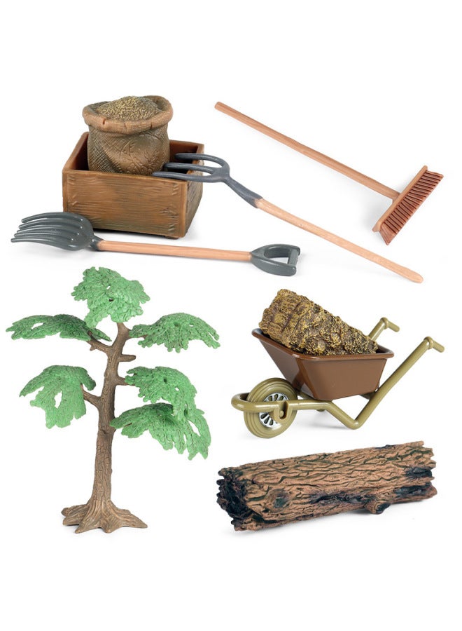 Realistic Animal Plant Simulation Models Toys For Children's Education Entertainment-Color:zjs Farm Props 9 Sets - Image 5