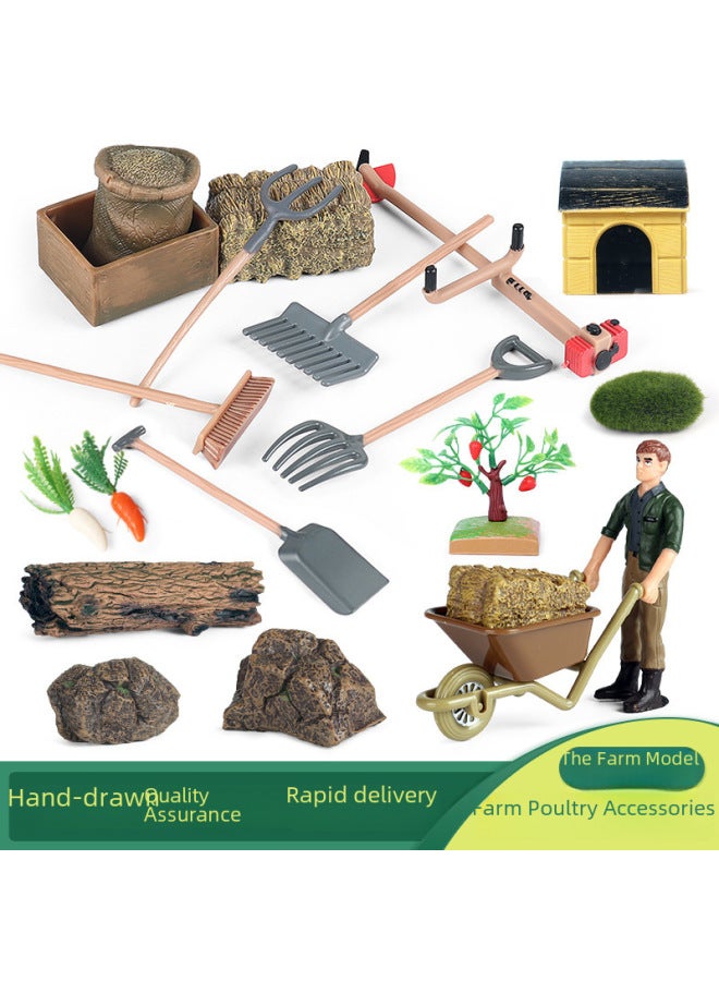 Realistic Animal Plant Simulation Models Toys For Children's Education Entertainment-Color:zjs Farm Props 9 Sets - Image 2
