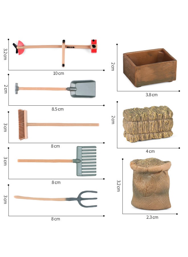 Realistic Animal Plant Simulation Models Toys For Children's Education Entertainment-Color:zjs Farm Props 9 Sets - Image 3