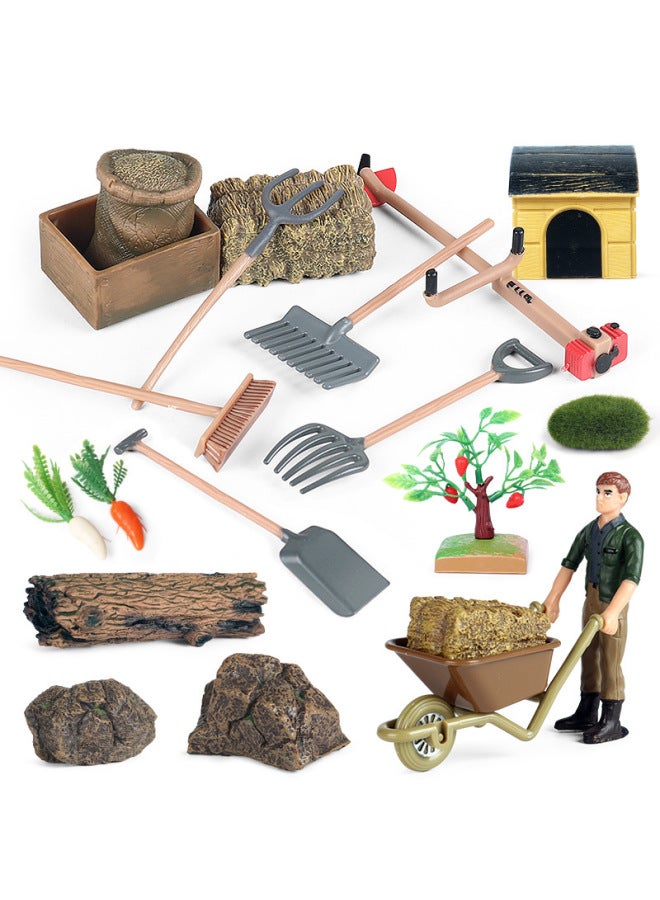 Realistic Animal Plant Simulation Models Toys For Children's Education Entertainment-Color:zjs Farm Props 9 Sets - Image 4