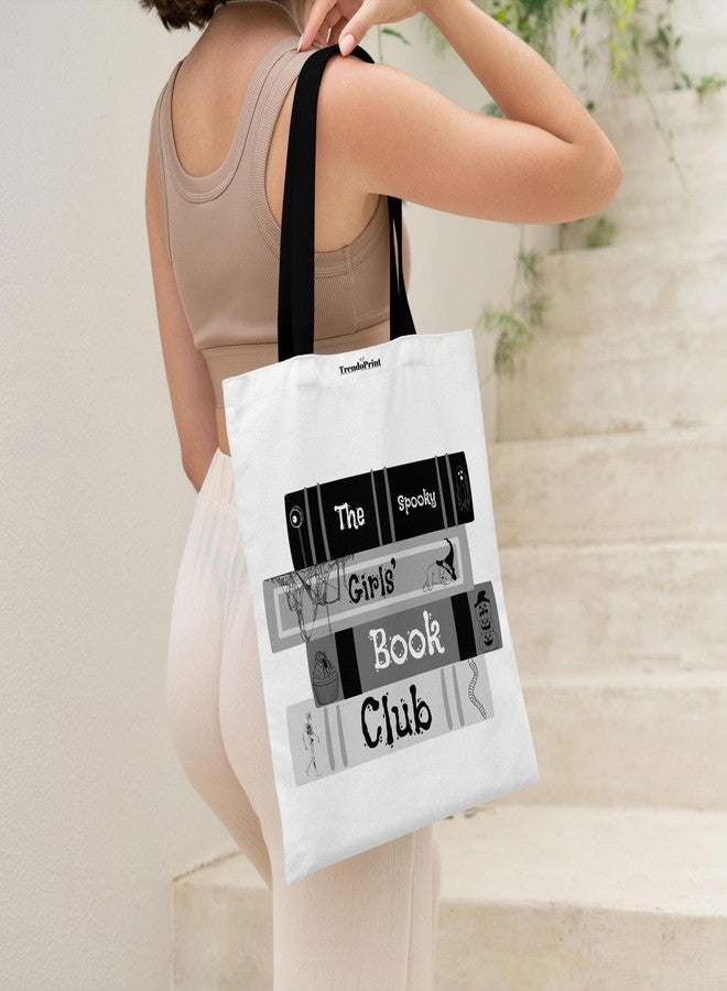 TrendoPrint Canvas White Tote Bags for Women with Zip 15Kgs Capacity, College Bag for Girls, 100% Organic Cotton Tote Bag for Shopping, Travel &Beach WT25-02 - Image 2