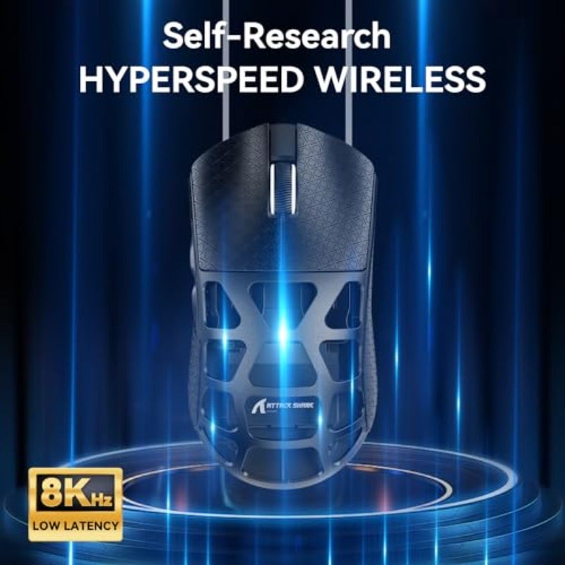ATTACK SHARK R3 Magnesium Alloy Mouse Wireless 8K Mouse 46g SUPERLIGHT Mouse PixArt PAW3395 Gaming Sensor BT 2.4G Wired Gaming Mouse Adjustable DPI 26000 Office Mice for Win11 Xbox PS Mac -Black - Image 5