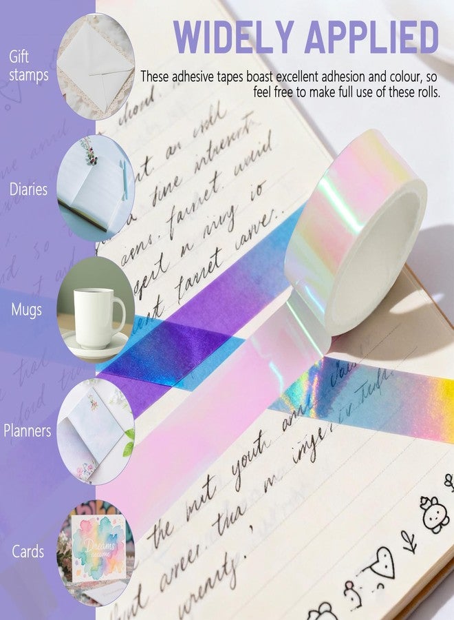 BangBoom 12 Rolls Holographic Tape Set, Colorful Glitter Stickers DIY Craft Wrap - Image 4