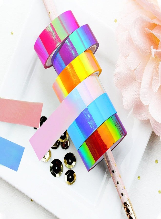 BangBoom 12 Rolls Holographic Tape Set, Colorful Glitter Stickers DIY Craft Wrap - Image 5