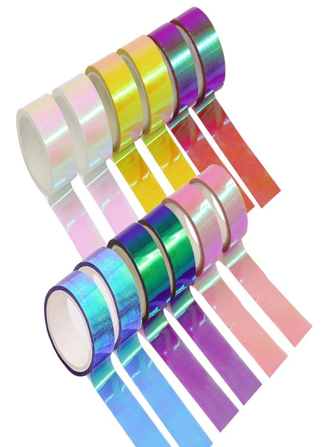 BangBoom 12 Rolls Holographic Tape Set, Colorful Glitter Stickers DIY Craft Wrap - Image 1