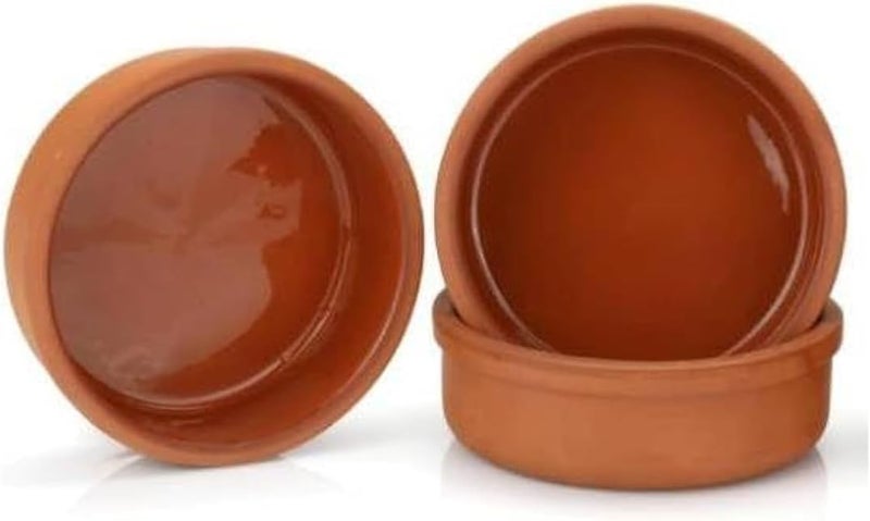 Clay Pot for Cooking - Handmade Oven Bowl Tajine Cooking Pot - Microwave & Oven Safe - 3 Piece - Image 1