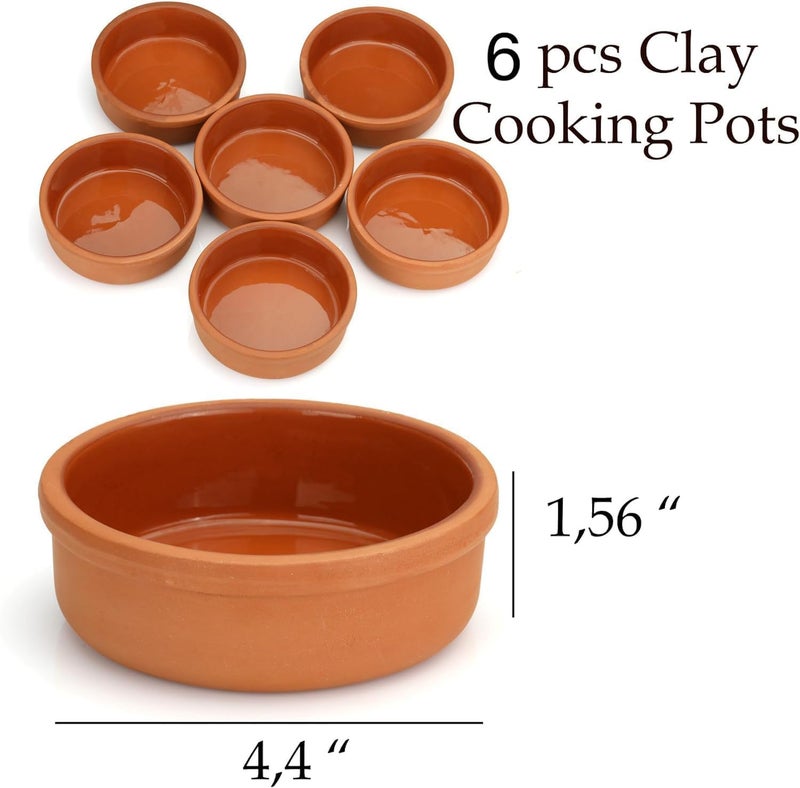 Clay Pot for Cooking - Handmade Oven Bowl Tajine Cooking Pot - Microwave & Oven Safe - 3 Piece - Image 3