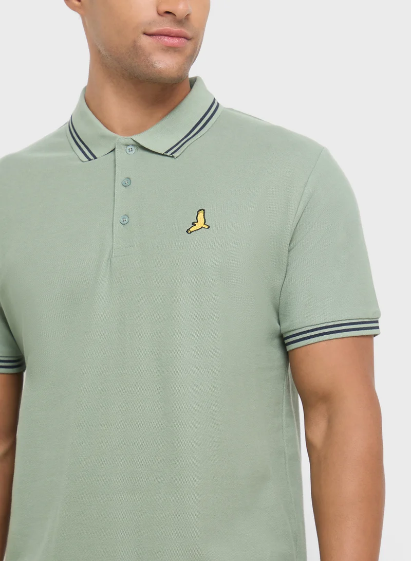 BRAVE SOUL Contrast Polo Shirt