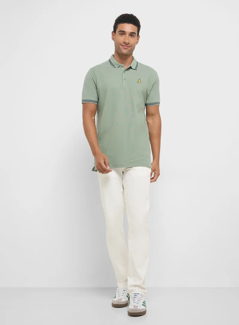 BRAVE SOUL Contrast Polo Shirt