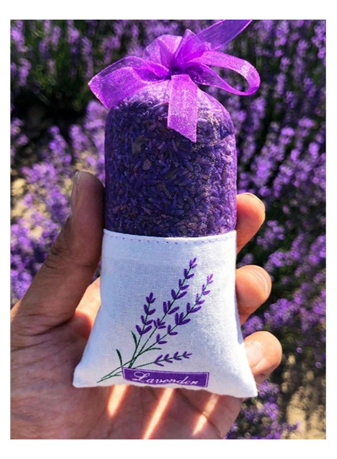 Dried Lavender Flower Buds Sachets Cute Hand-Filled Lavender Sachets for Wardrobe, Bathroom, Car, Aromatherapy 4 bags  - Image 3