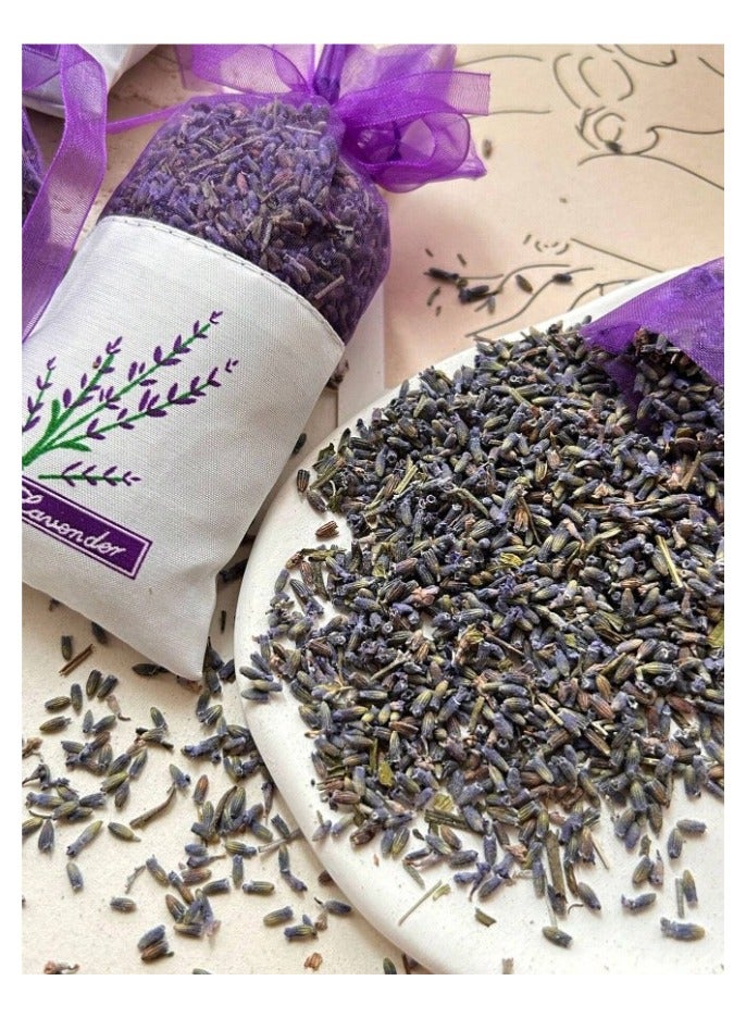 Dried Lavender Flower Buds Sachets Cute Hand-Filled Lavender Sachets for Wardrobe, Bathroom, Car, Aromatherapy 4 bags  - Image 2