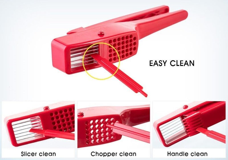 APURK APURK Garlic Press Kit Garlic Cutter 2 in 1 Garlic Crusher Garlic PresserChopperSlicer Hand Tool Plastic Crusher with Non Slip Handle for HomeKitchenRestaurant Pack of 1Multicolor - Image 2