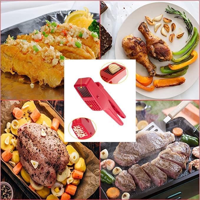 APURK APURK Garlic Press Kit Garlic Cutter 2 in 1 Garlic Crusher Garlic PresserChopperSlicer Hand Tool Plastic Crusher with Non Slip Handle for HomeKitchenRestaurant Pack of 1Multicolor - Image 4