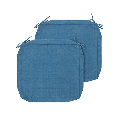 FUNHOME Outdoor Cushion Covers 24 x 24 x 4 inch,Set of 2,Replacement Square Seat Cushion Cover for Patio Furniture Chair,Water Resistant,Fade-Resistant Slipcover Only,No Insert(Light Blue) - Image 1