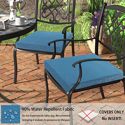 FUNHOME Outdoor Cushion Covers 24 x 24 x 4 inch,Set of 2,Replacement Square Seat Cushion Cover for Patio Furniture Chair,Water Resistant,Fade-Resistant Slipcover Only,No Insert(Light Blue) - Image 5