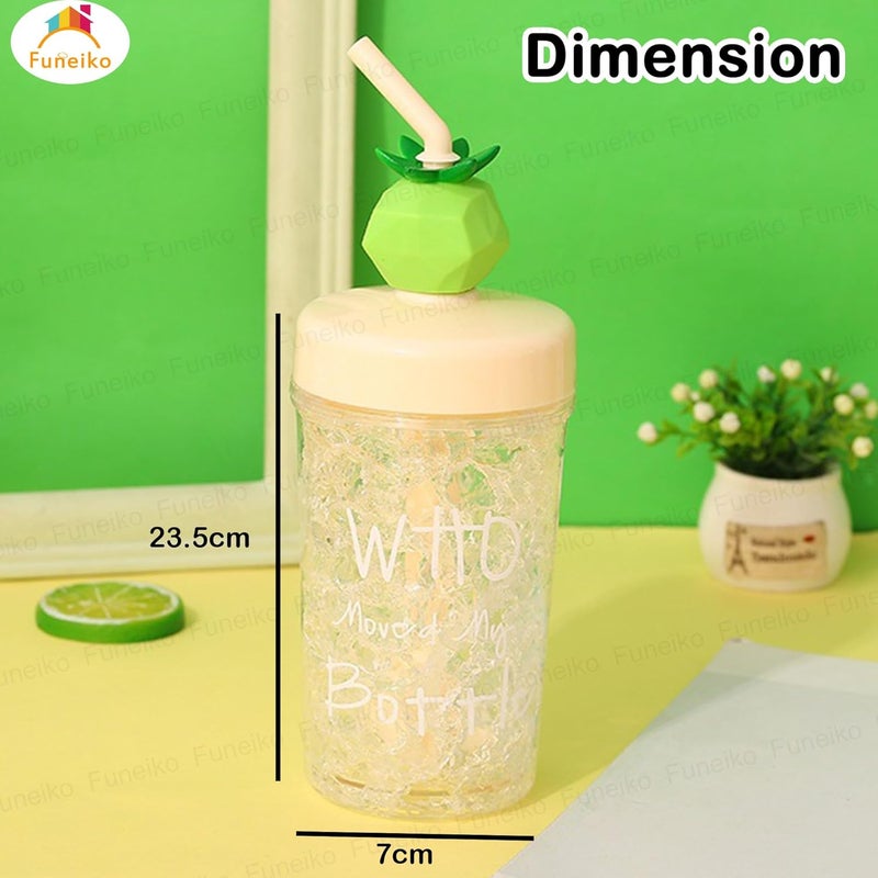Funeiko Ice Designed Tumbler Sipper Bottle for Juice Soft Drinks with Lid and Straw 270 ML Pack of 1 Assorted Color - Image 3