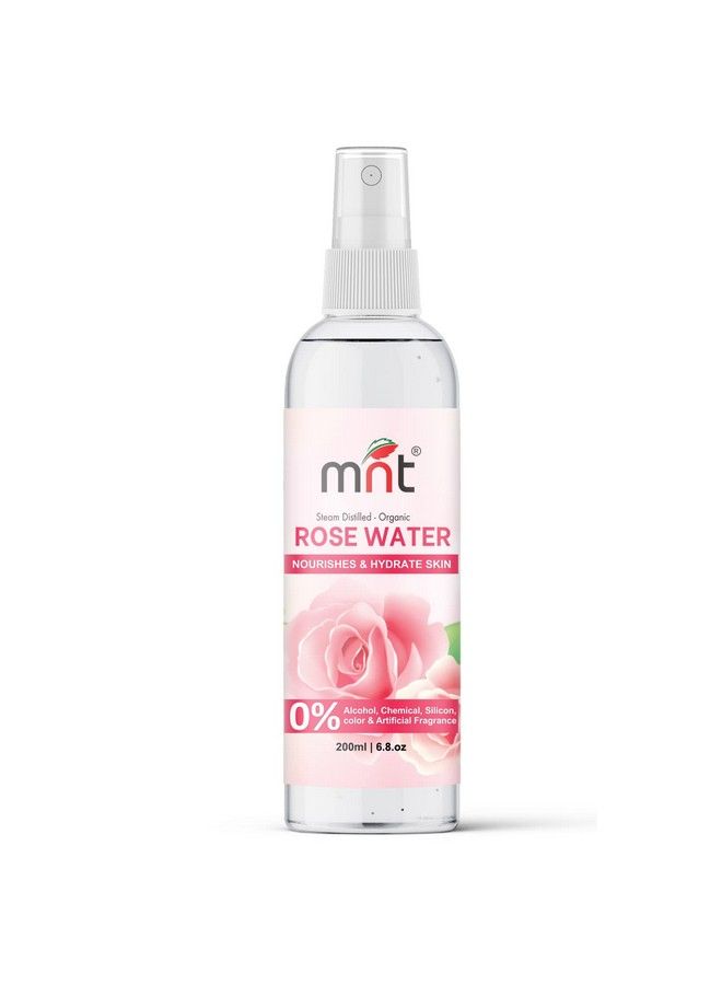 MNT Steam Distilled Organic Rose Water (Kannauj Gulab Jal) 100% Pure & Natural Hydrating Facial Toner 200 Ml - Image 1