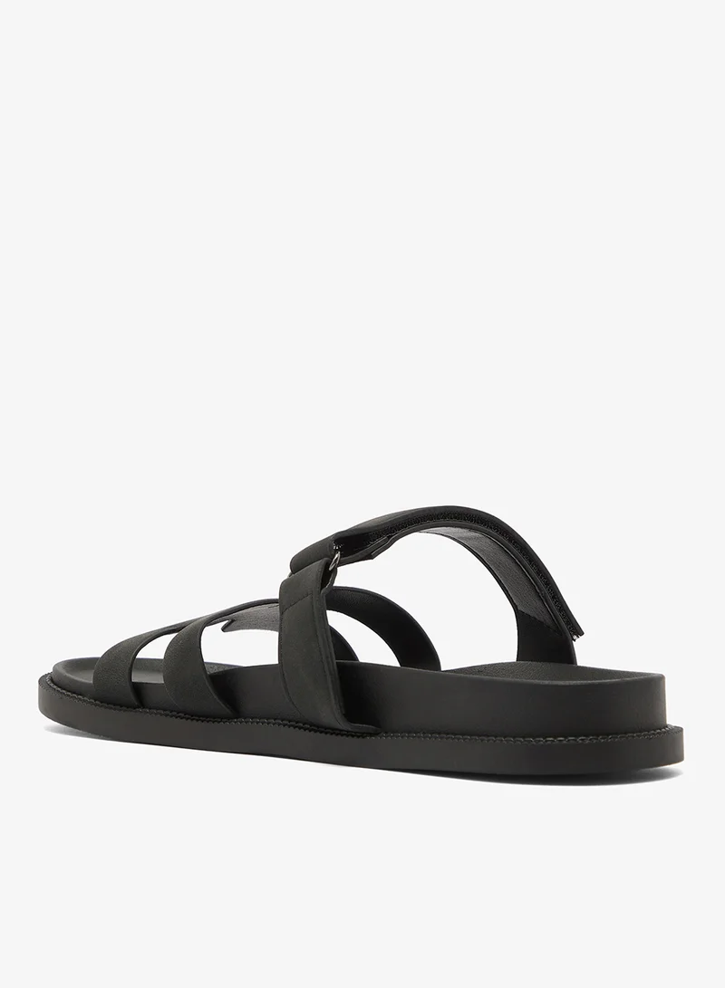Truffle Suede Strap Flat Sandals