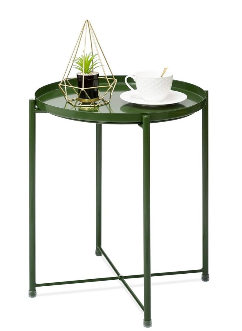 PENG GENERAL Round Metal Tray End Table Green 53x44x44cm  - Image 1