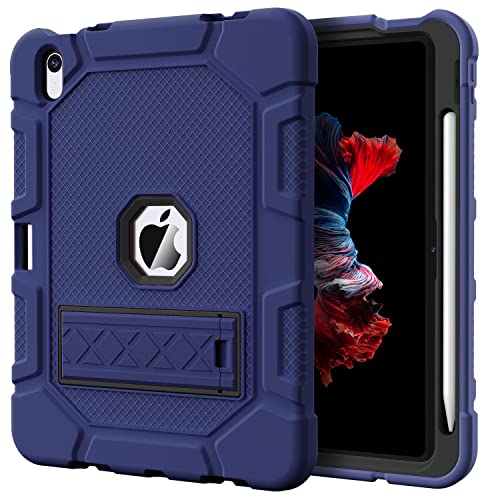 Azzsy Case for iPad (A16) 11th Generation 11 Inch 2025 / iPad 10th Generation 10.9 Inch 2022, [Built-in Pencil Holder] Heavy Duty Shockproof Rugged Protective Case, Navy Blue2 - Image 1