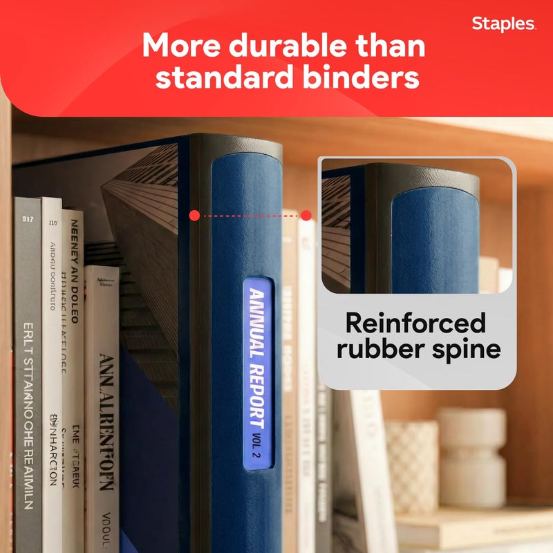Staples Better Binder 2-Inch 3-Ring Binder, Blue â€“ Heavy-Duty Binder for School & Office Organization - Image 4