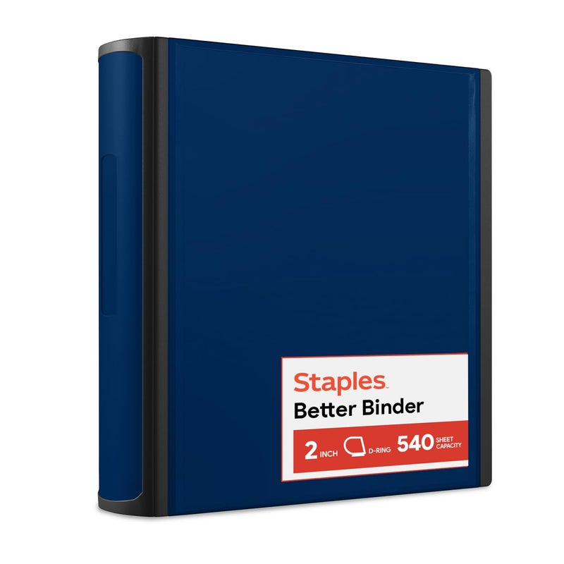 Staples Better Binder 2-Inch 3-Ring Binder, Blue â€“ Heavy-Duty Binder for School & Office Organization - Image 1