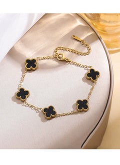 Generic New Fashion Women's Temperament Double-Sided Petal Bracelet (Black) 