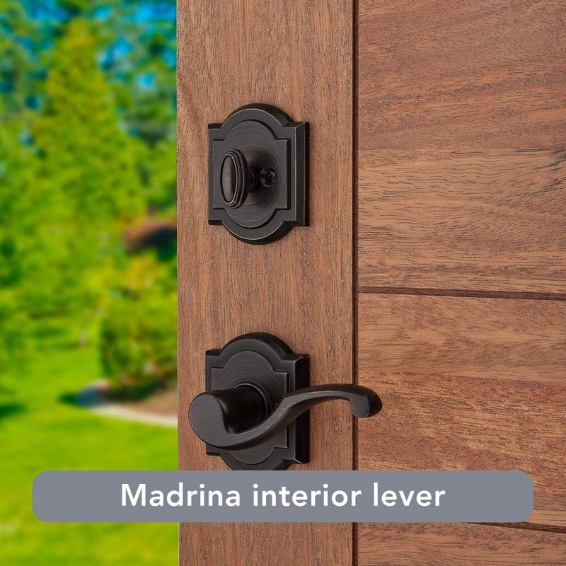 Baldwin Baldwin Medina Front Entry Handleset with Interior Lever Featuring SmartKey Deadbolt ReKey Technology and Microban Protection in Venetian Bronze  - Image 5