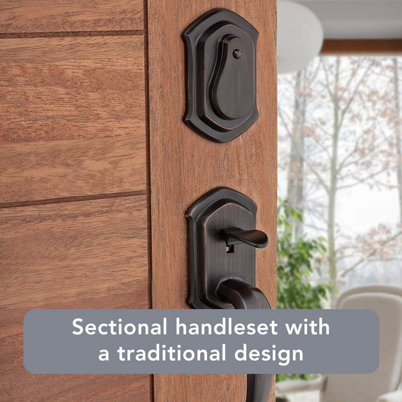 Baldwin Baldwin Medina Front Entry Handleset with Interior Lever Featuring SmartKey Deadbolt ReKey Technology and Microban Protection in Venetian Bronze  - Image 4