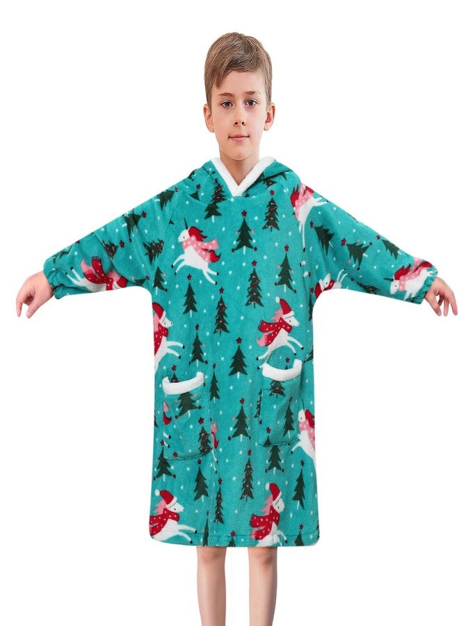 Redair Wearable Blanket Hoodie for Kids Girls Christmas Hoodie Blanket Sweatshirt Cozy Warm Sweater with Hood Pocket 7 8 9 10 Years Birthday Gifts - Image 1