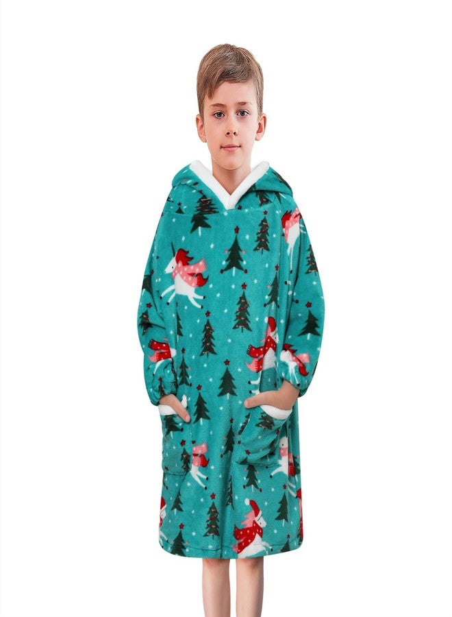 Redair Wearable Blanket Hoodie for Kids Girls Christmas Hoodie Blanket Sweatshirt Cozy Warm Sweater with Hood Pocket 7 8 9 10 Years Birthday Gifts - Image 5